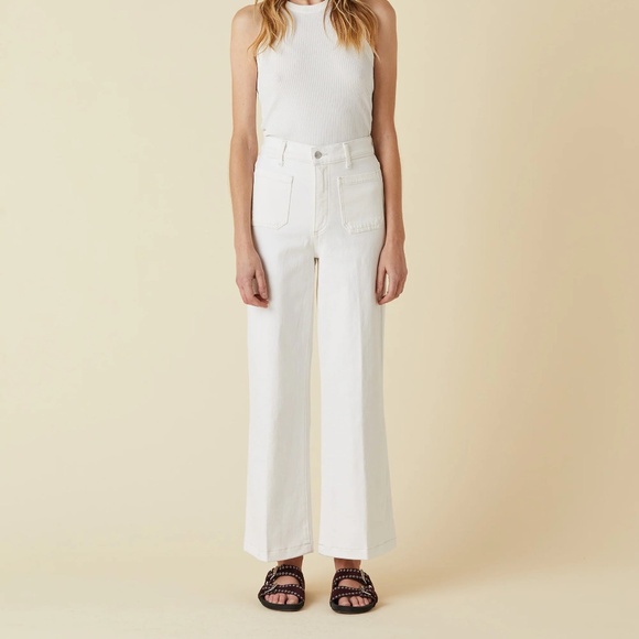 LE JEAN | VIRGINIA WIDE LEG ANKLE JEAN IN WHITE (SIZE 23) - Picture 1 of 3